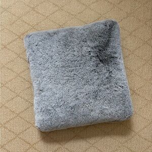 Soft Gray Plush Throw Pillow